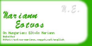 mariann eotvos business card